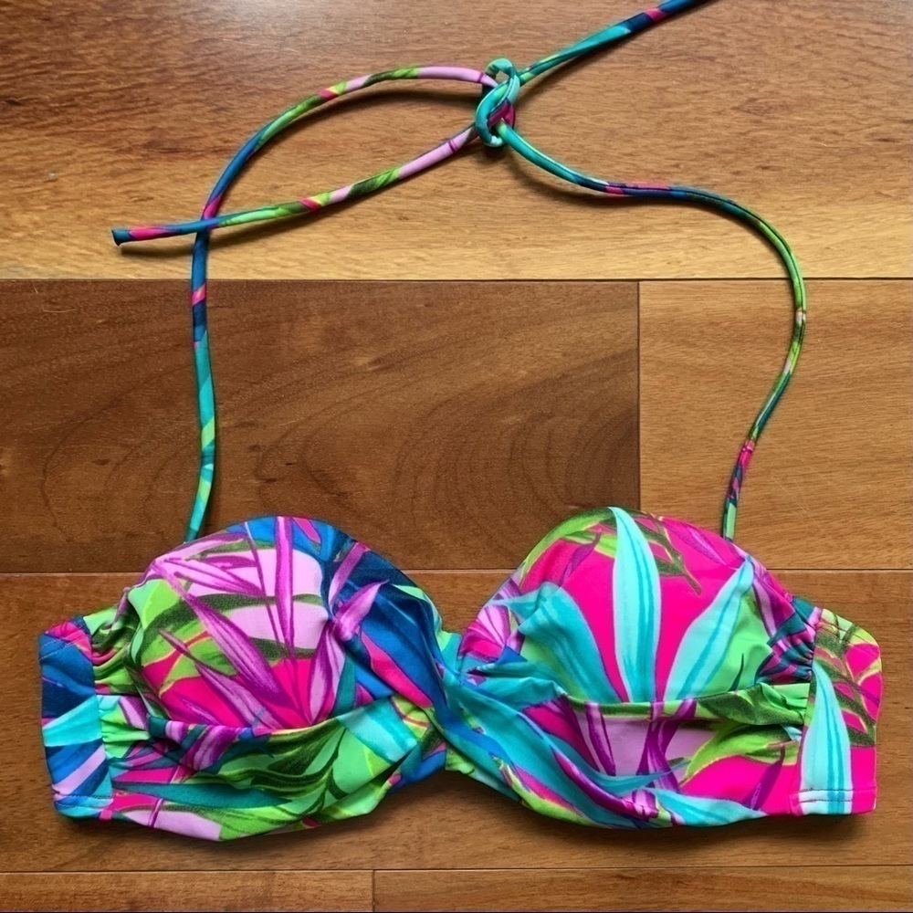 Victoria’s Secret neon palm leaves bikini top